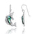 Sterling Silver Swordfish with Abalone Shell and Black CZ French Wire Earrings