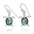 Sterling Silver Turtle French Wire Earrings with 2 Abalone Shell Stones