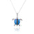Turtle Pendant Necklace with Blue Opal and Black Spinel