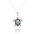 Sea Turtle Pendant Necklace with Larimar and Black Spinel