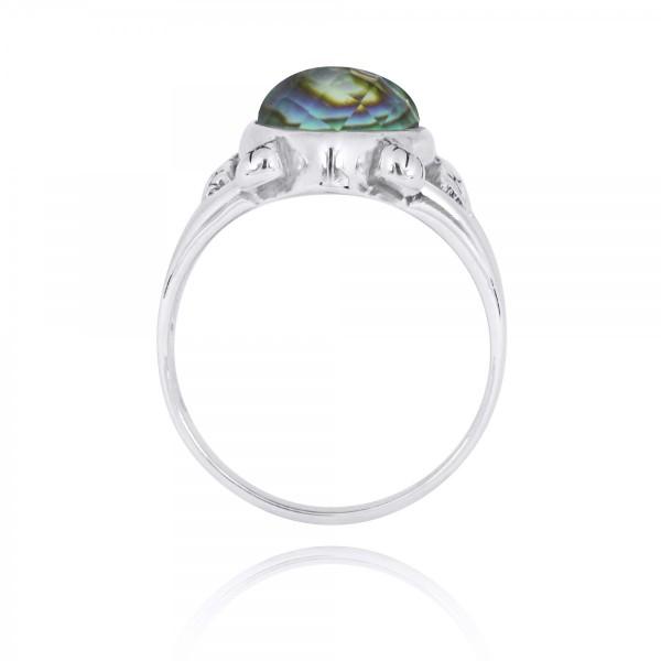 Turtle Ring with Teardrop Abalone Shell