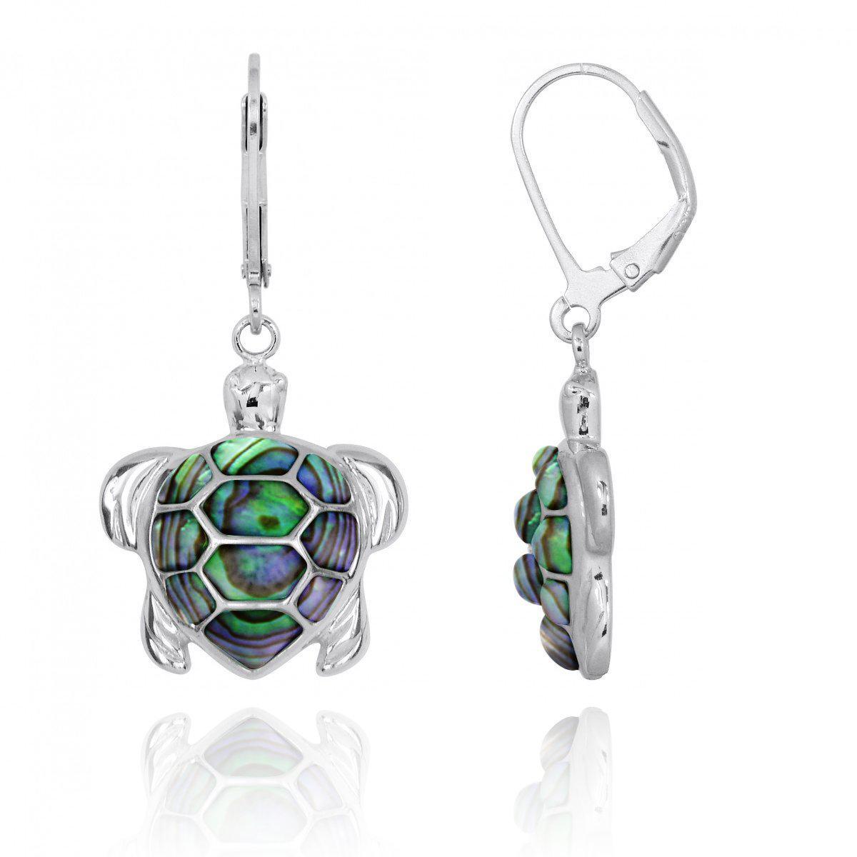 Sea Turtle Earrings with Abalone Shell