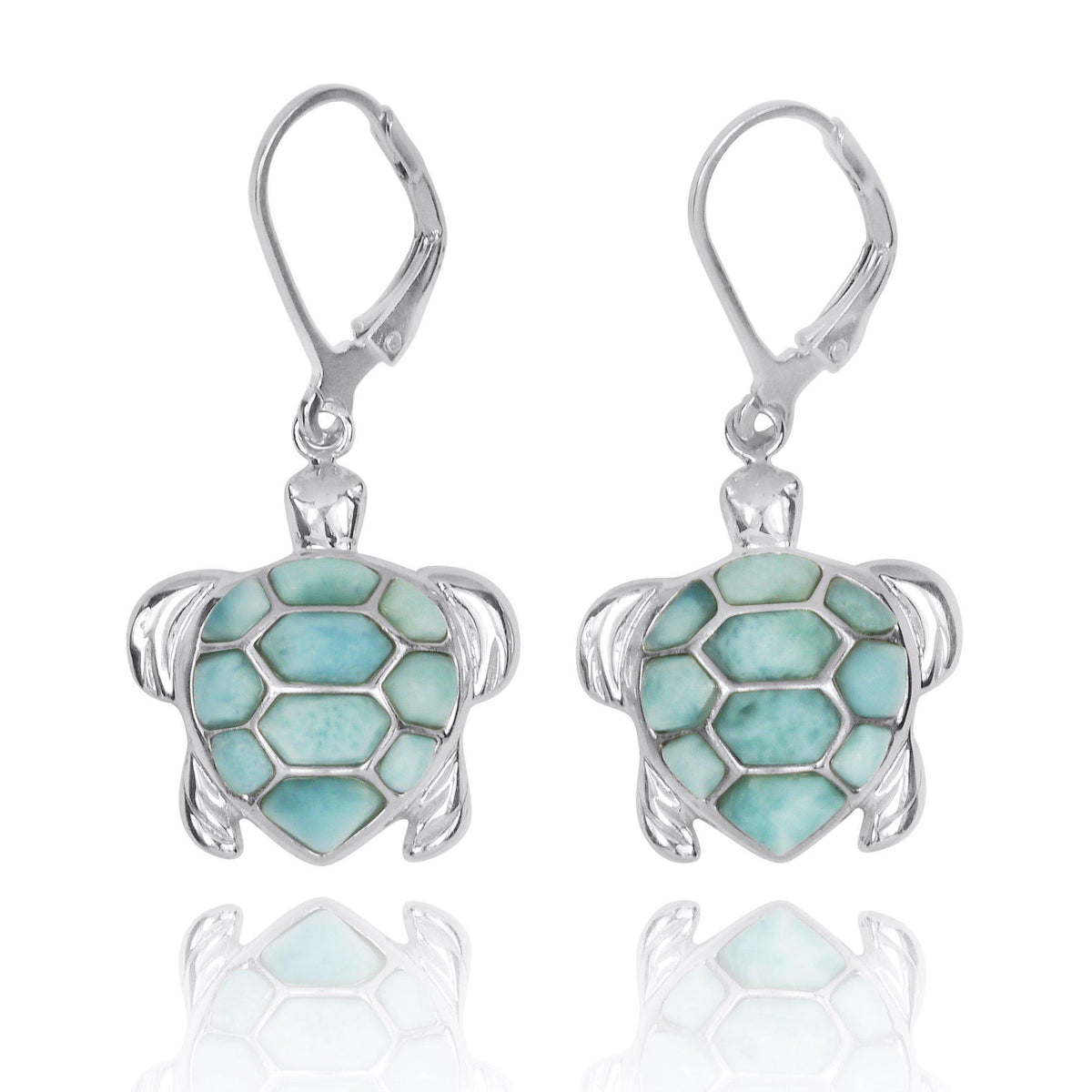 Larimar Sea Turtle Earrings