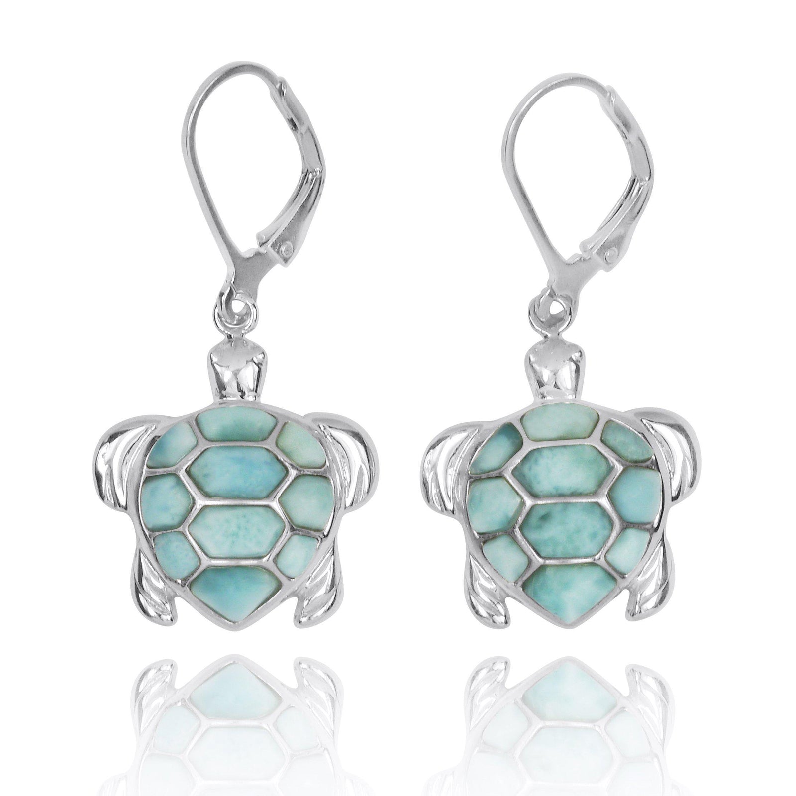 Larimar Sea Turtle Earrings