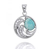 Waves Pendant Necklace with Larimar