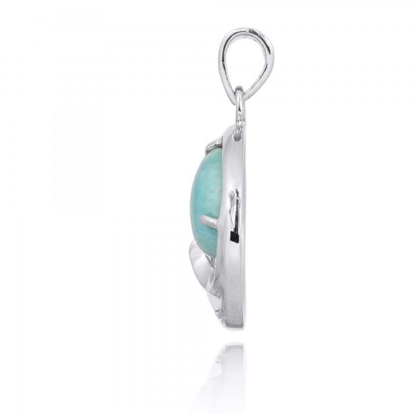 Waves Pendant Necklace with Larimar