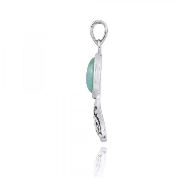 Caribbean Larimar Whale Tail Necklace - Miami