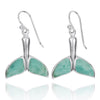 Sterling Silver Whale Tail Earring with Larimar