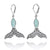 Whale Tail Earrings with Larimar