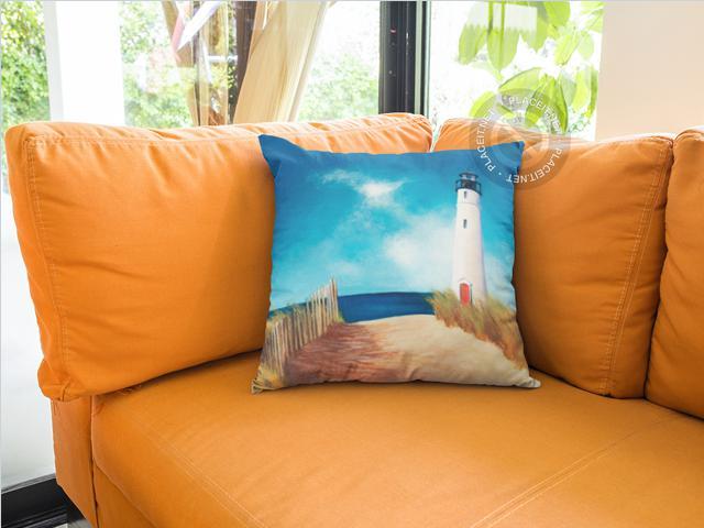 Sunday at the Lighthouse Throw Pillow