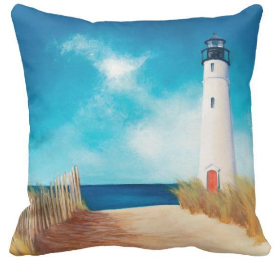 Sunday at the Lighthouse Throw Pillow