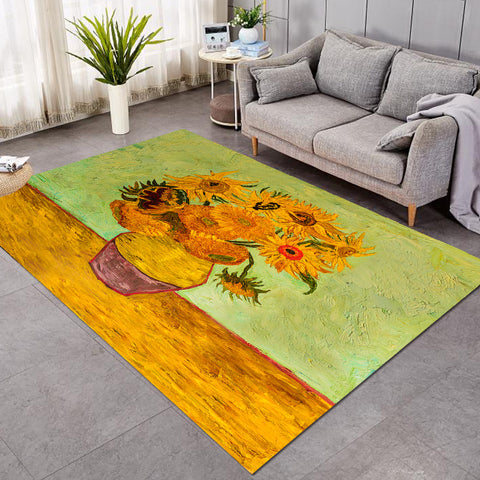 Van Gogh's Sunflowers Area Rug