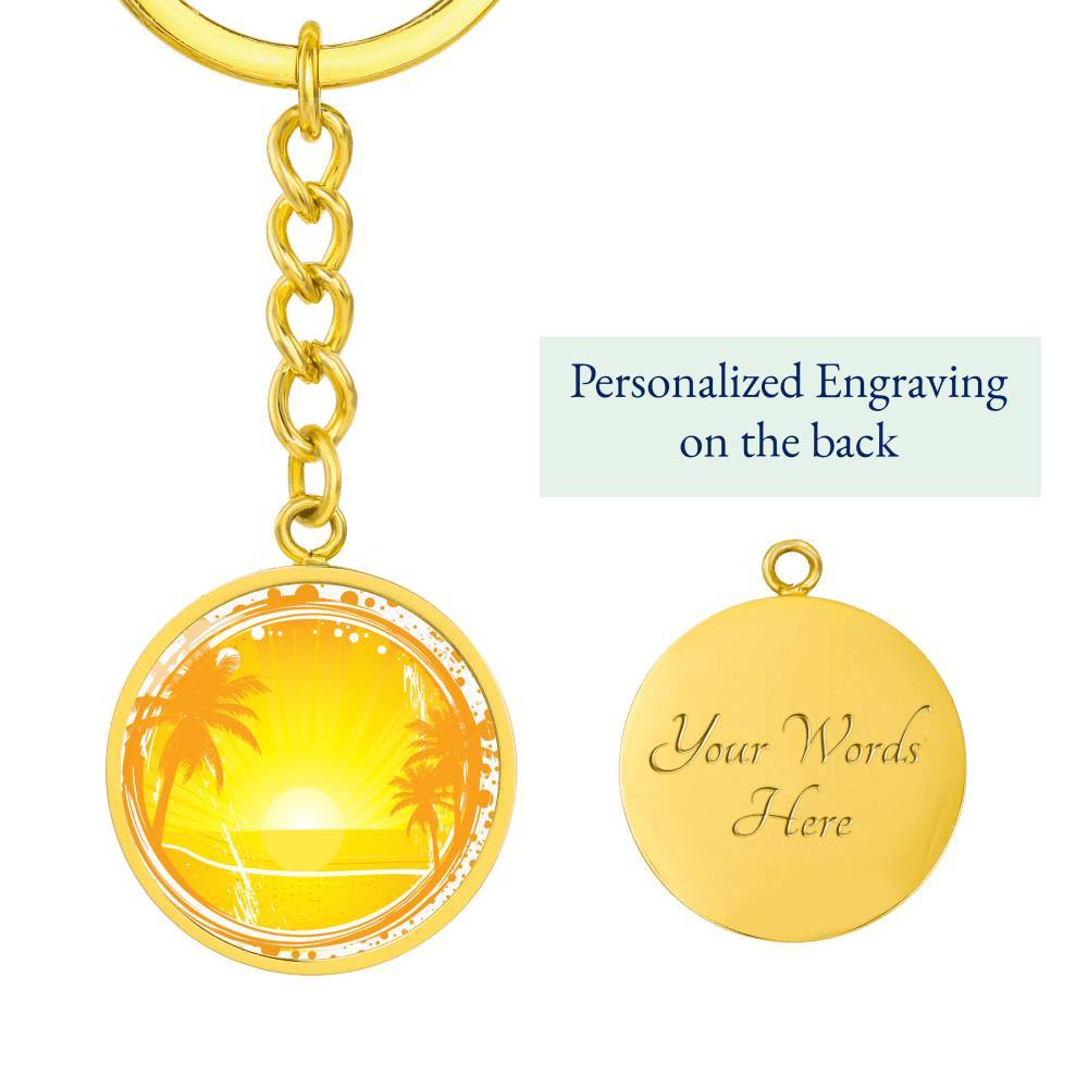 Sunny Palms Beachy Keychain