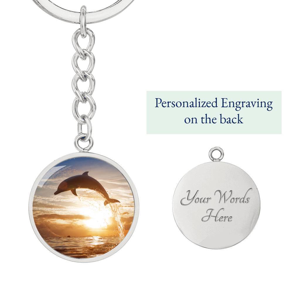 Sunset Dolphin Beachy Keychain