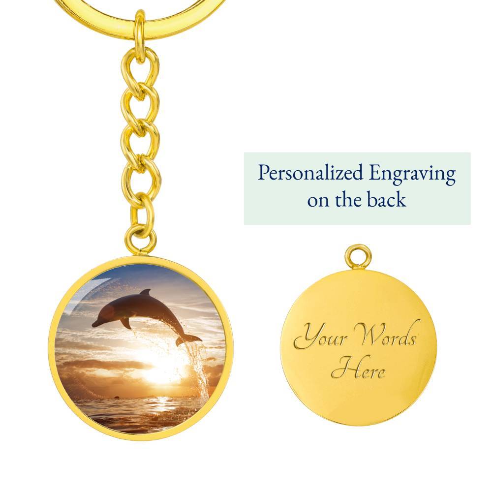 Sunset Dolphin Beachy Keychain