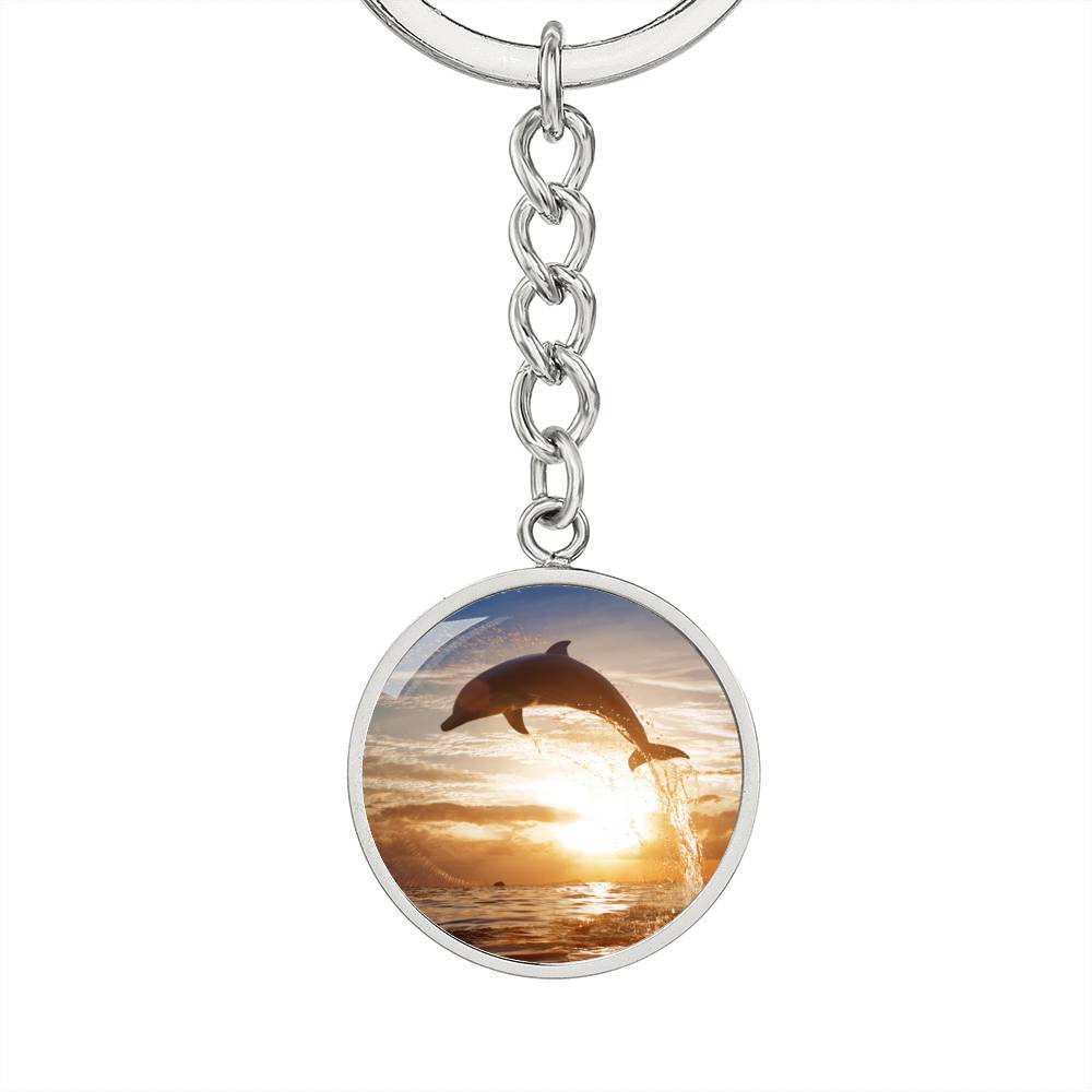 Sunset Dolphin Beachy Keychain