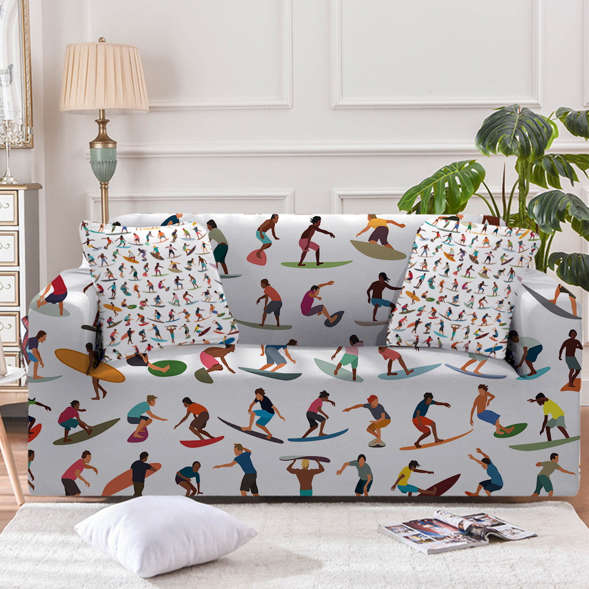 Surf World Couch Cover