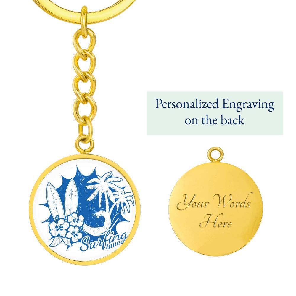 Surfing Time Beachy Keychain