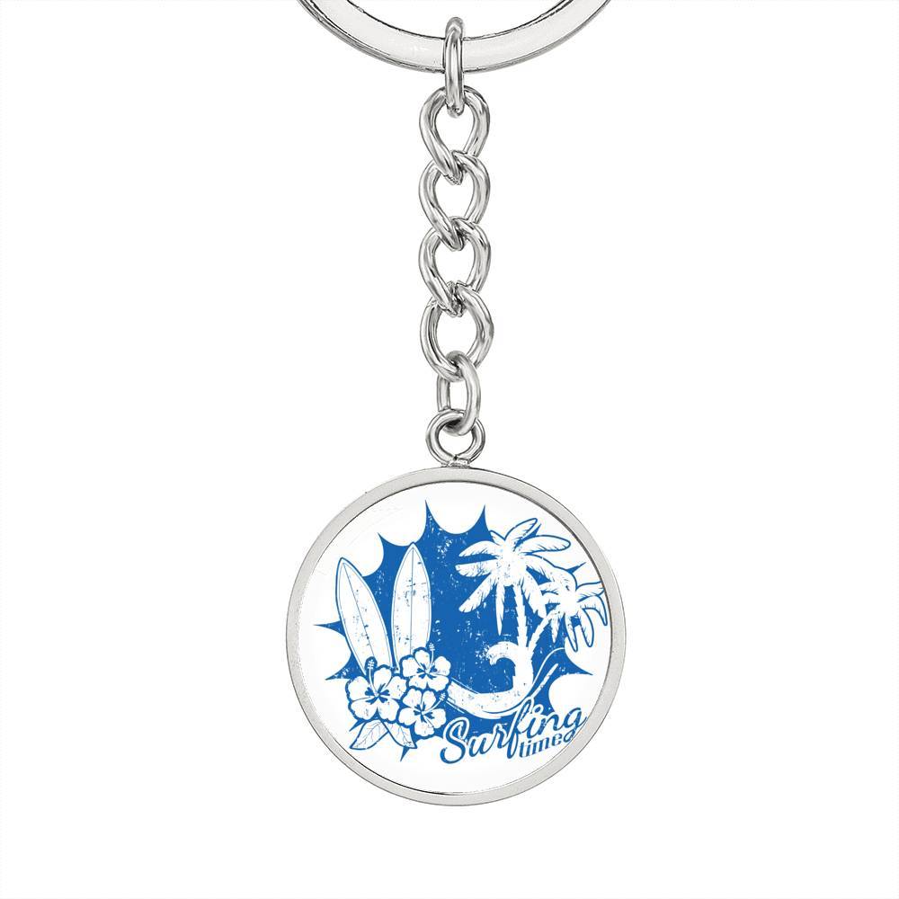 Surfing Time Beachy Keychain
