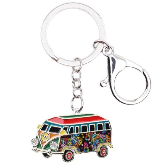 The Beach Bus - Enamel Pendant Key Ring