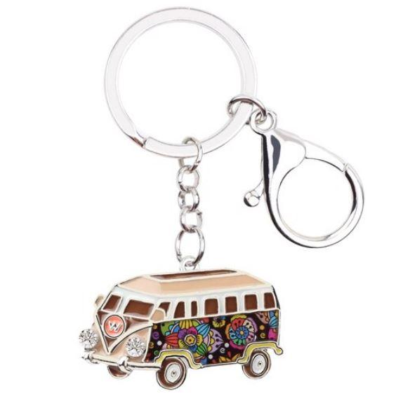 The Beach Bus - Enamel Pendant Key Ring