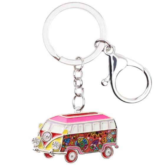 The Beach Bus - Enamel Pendant Key Ring