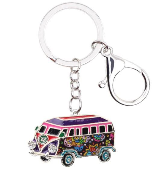The Beach Bus - Enamel Pendant Key Ring
