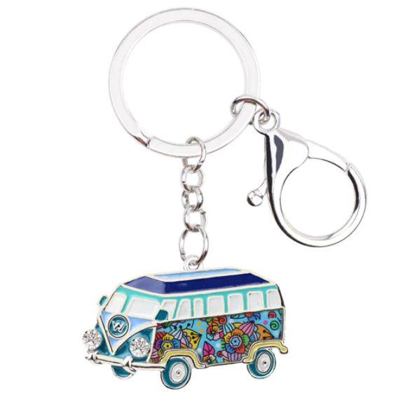 The Beach Bus - Enamel Pendant Key Ring