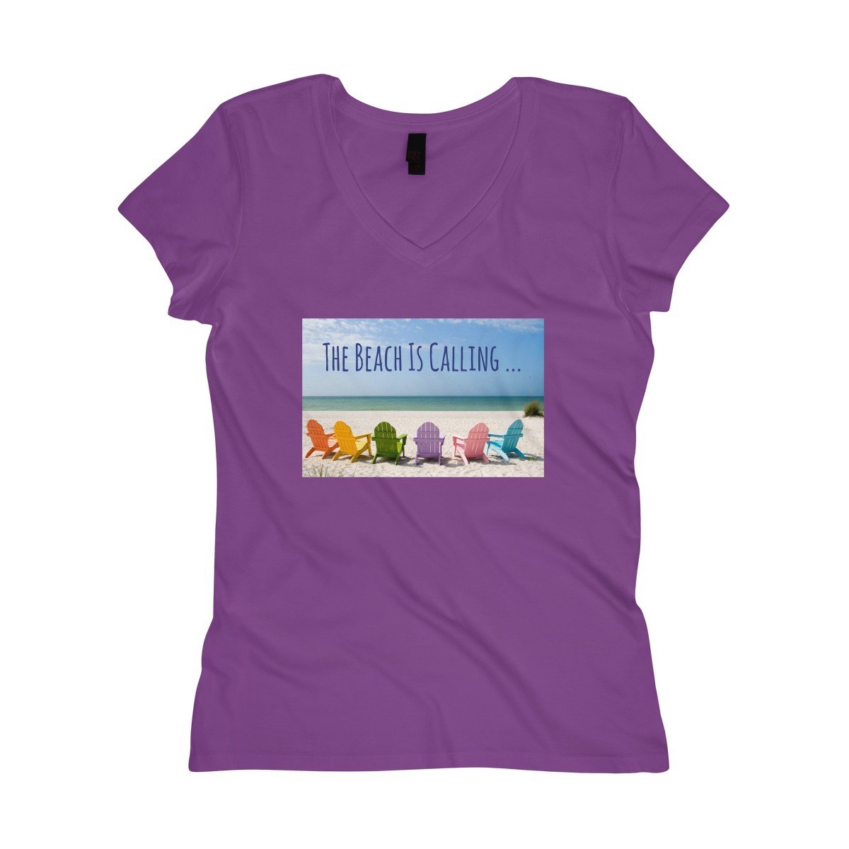 The Beach Is Calling V-Neck Tee