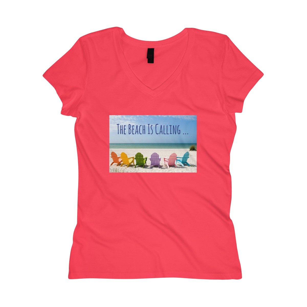The Beach Is Calling V-Neck Tee