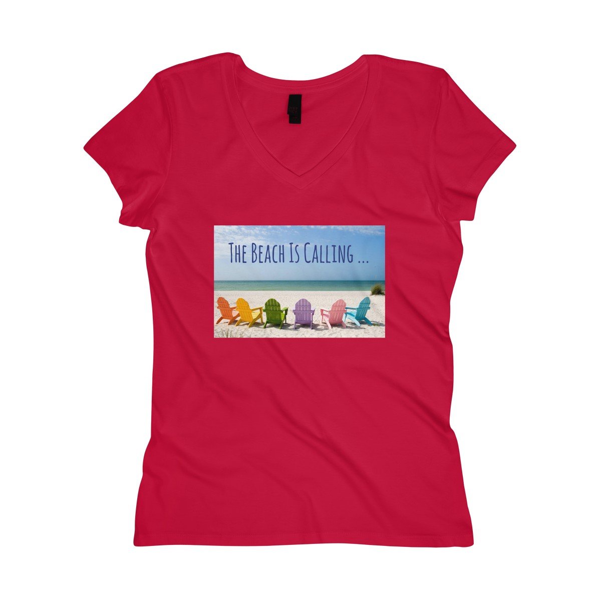 The Beach Is Calling V-Neck Tee