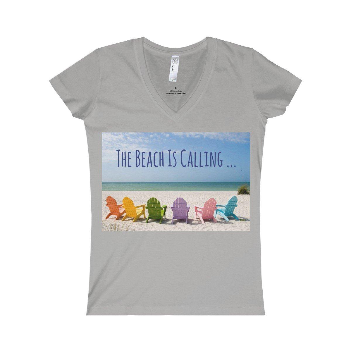 The Beach Is Calling V-Neck Tee