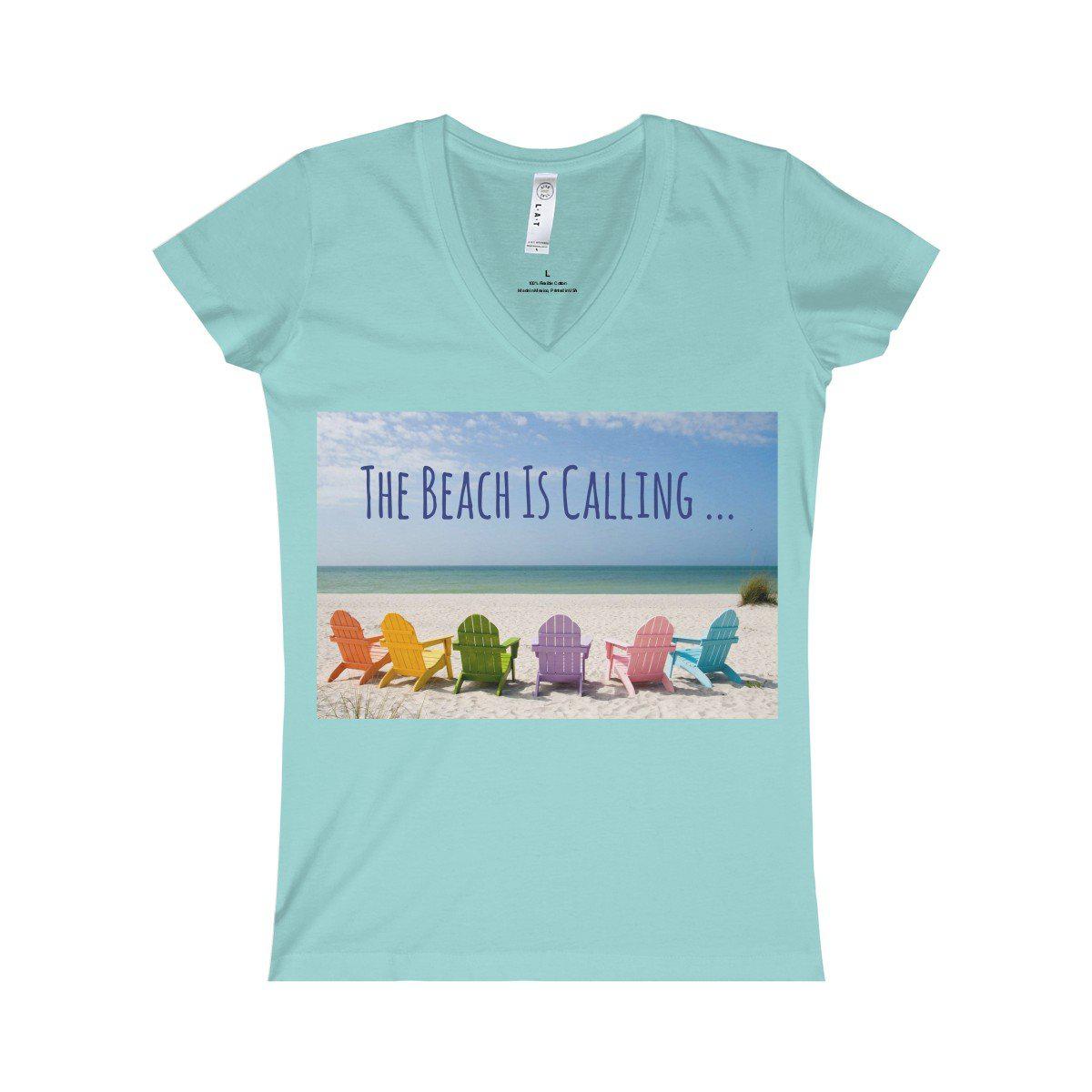 The Beach Is Calling V-Neck Tee