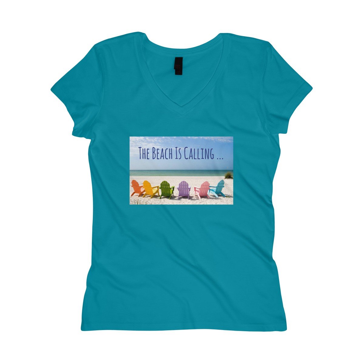 The Beach Is Calling V-Neck Tee