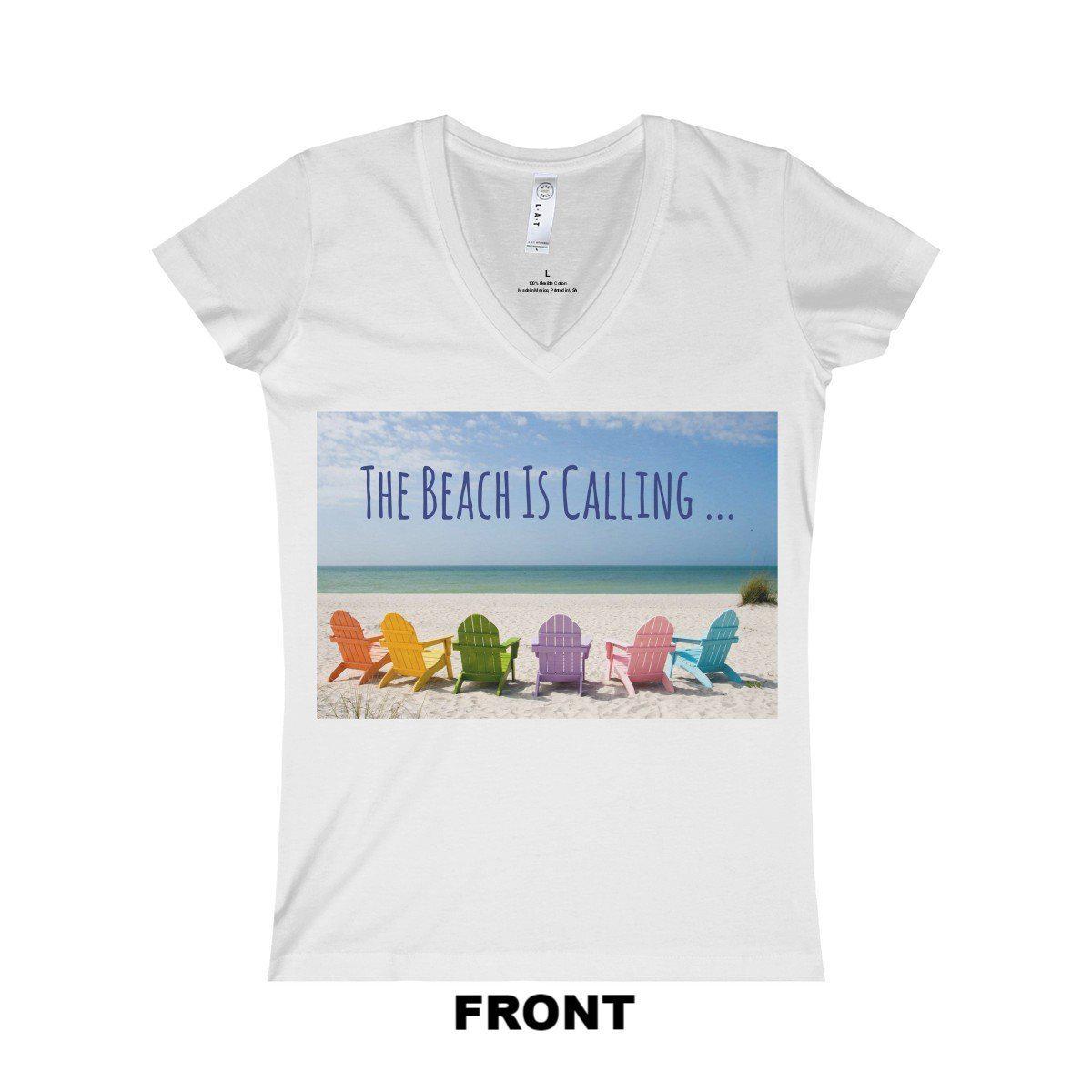 The Beach Is Calling V-Neck Tee