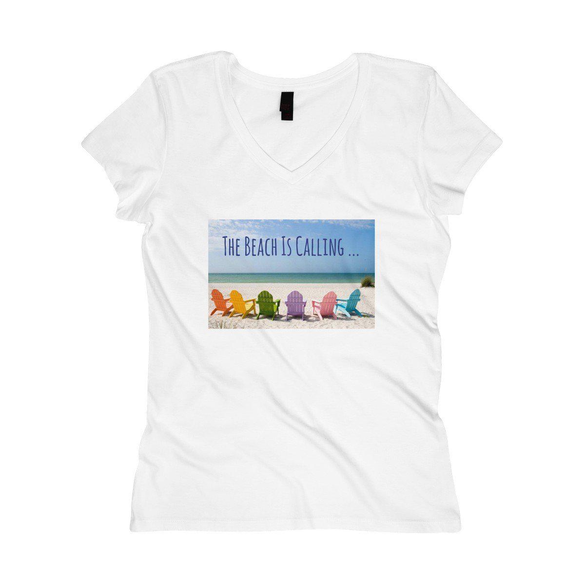 The Beach Is Calling V-Neck Tee