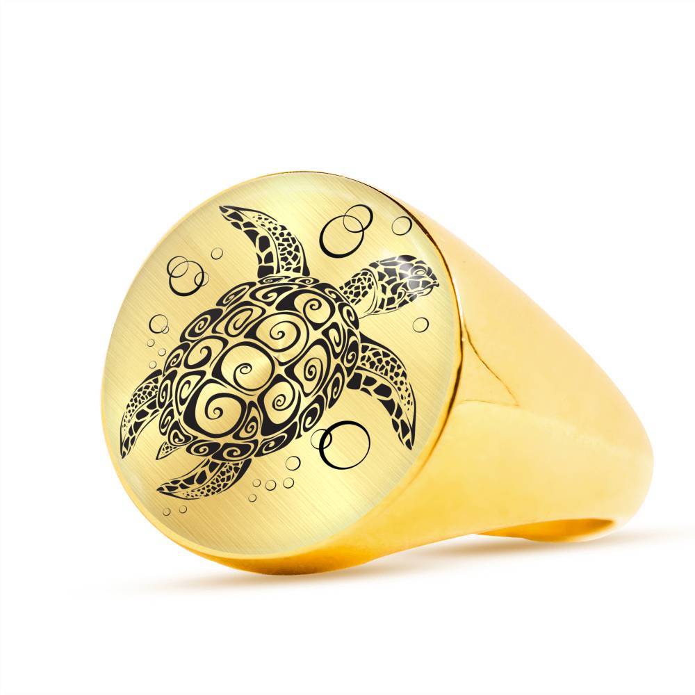 The Black Sea Turtle Twist Ring