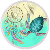 The Dream Catcher And Sea Turtle Round Beach Towel