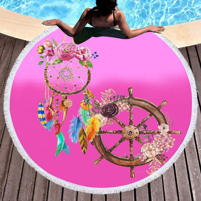The Dreamcatcher and Helm Round Beach Towel