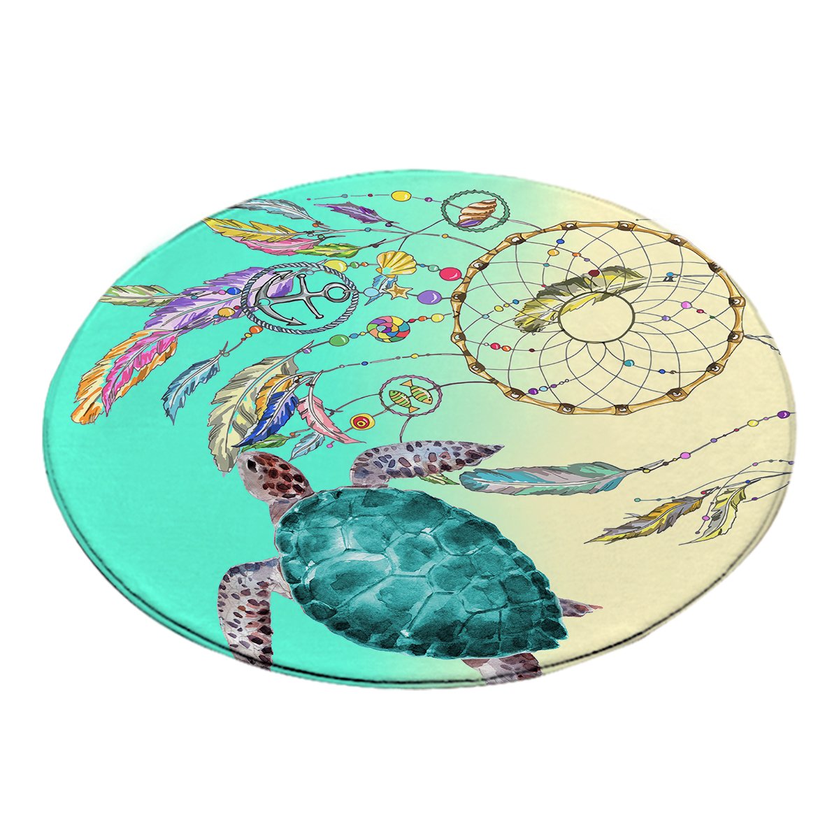 The Dreamcatcher and Sea Turtle Round Area Rug