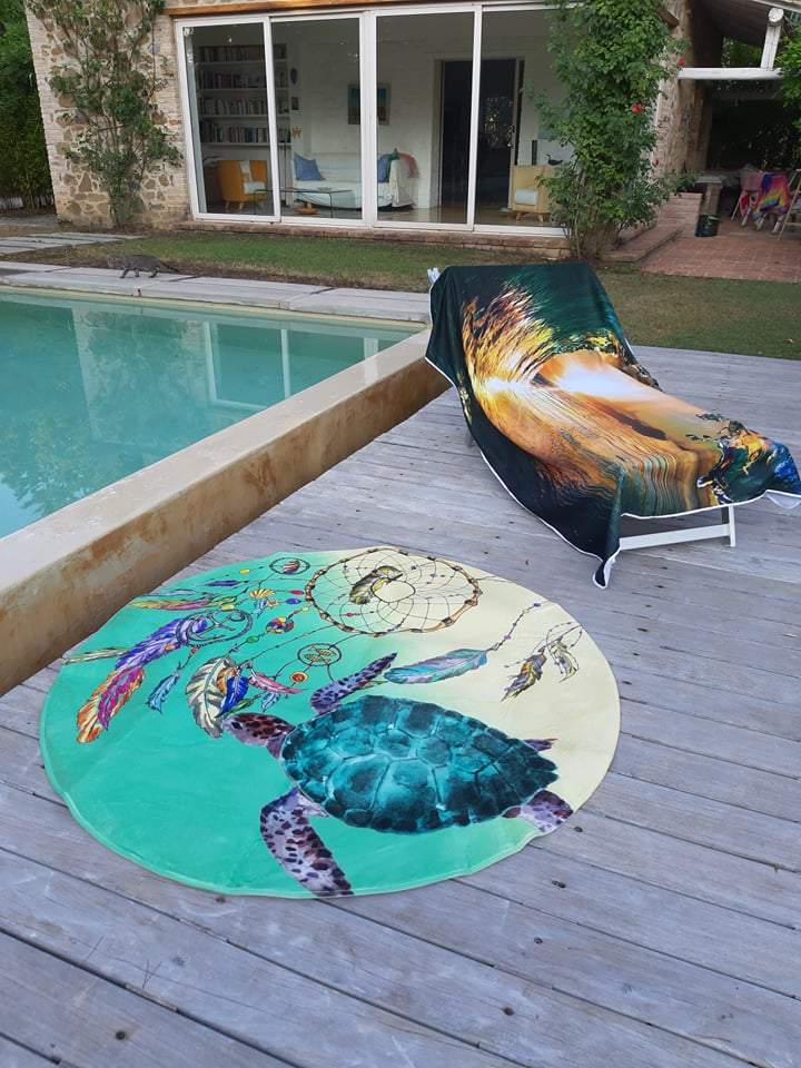 The Dreamcatcher and Sea Turtle Round Area Rug