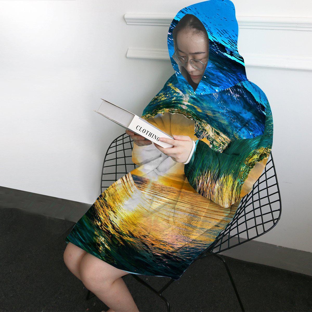 The Eye of the Ocean Wearable Blanket Hoodie