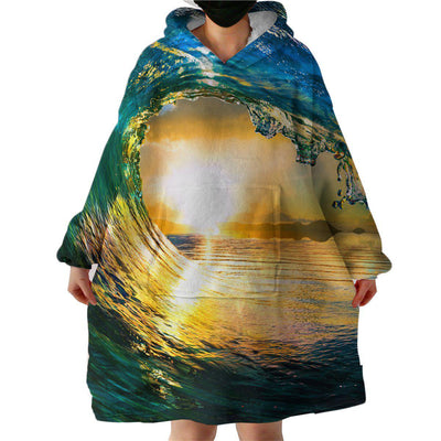 The Eye of the Ocean Wearable Blanket Hoodie