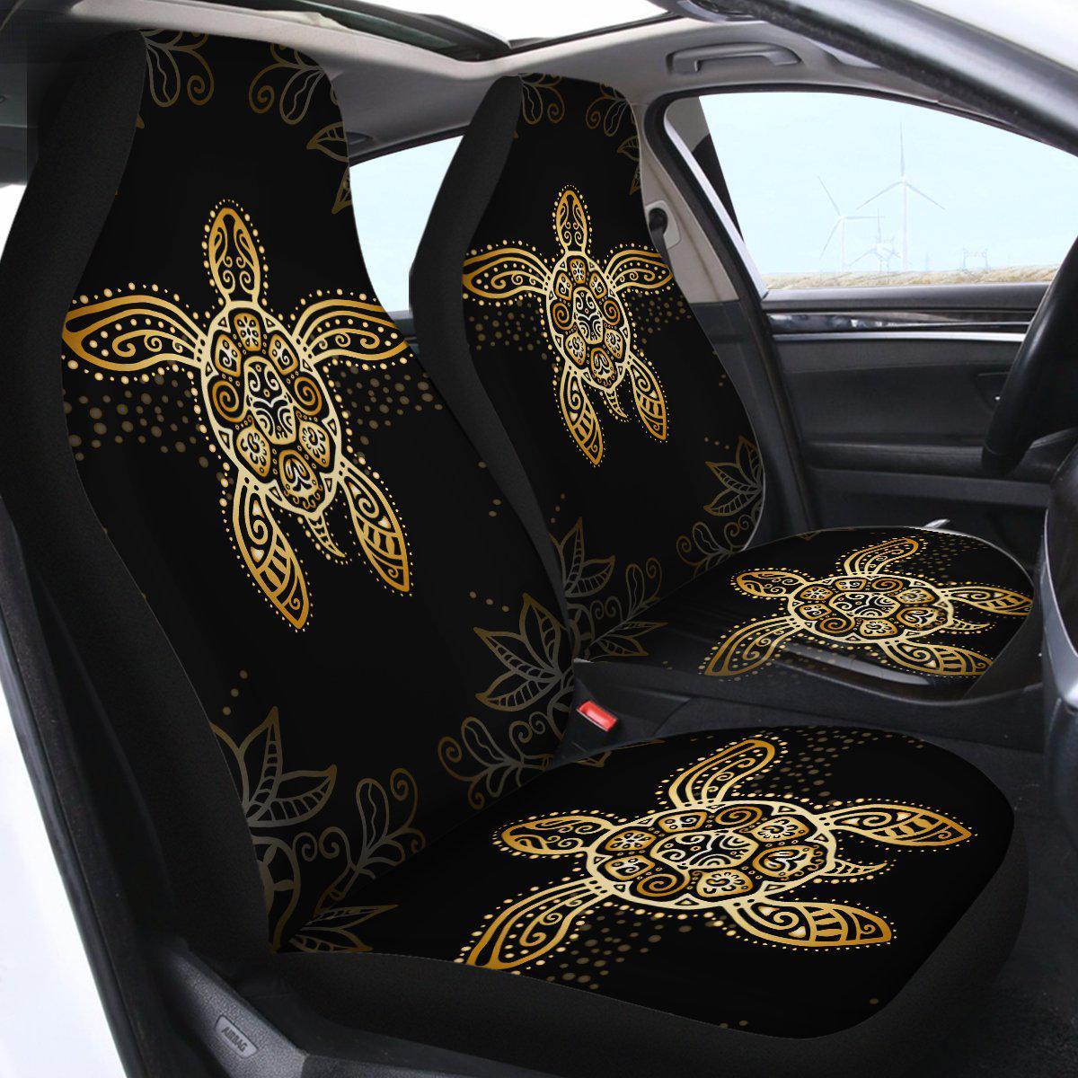 The Golden Sea Turtle Car Seat Cover