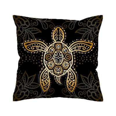 The Golden Sea Turtle Pillow Cover