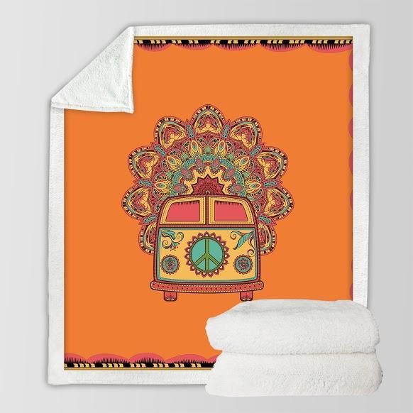 The Happy Bus Soft Sherpa Blanket