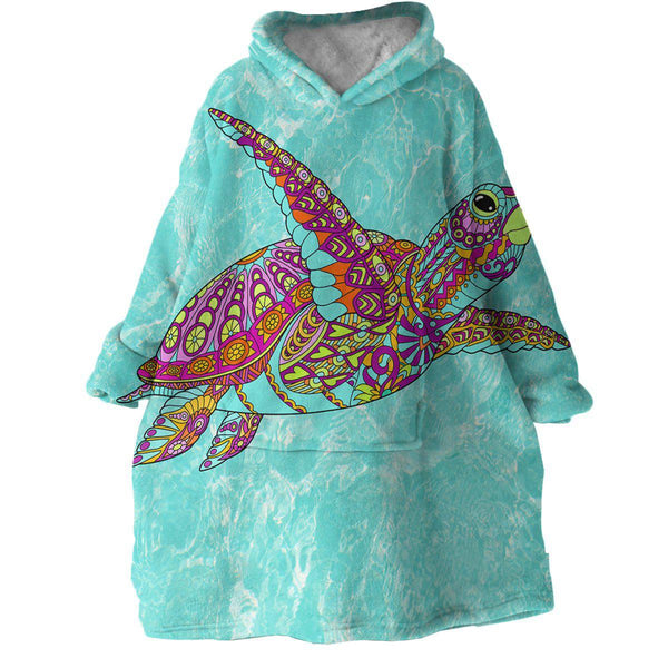 Wearable Blanket Hoodie - The Sea Turtle Twist by Coastal Passion