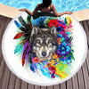 The Original Wolf Spirit Round Beach Towel