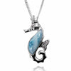 The Royal Seahorse Pendant with Larimar