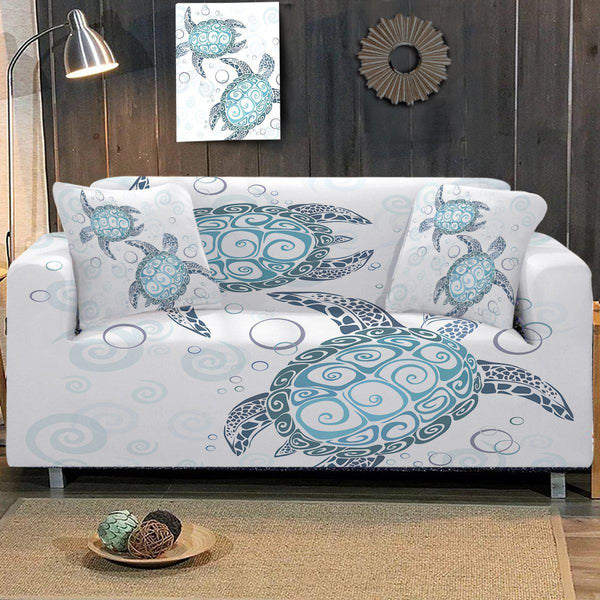 Boho Sofa Cover - Purple Butterflies by Coastal Passion